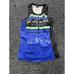 Squadra‎ Tri Top Women Small Blue Bicycle World of Houston Sleeveless